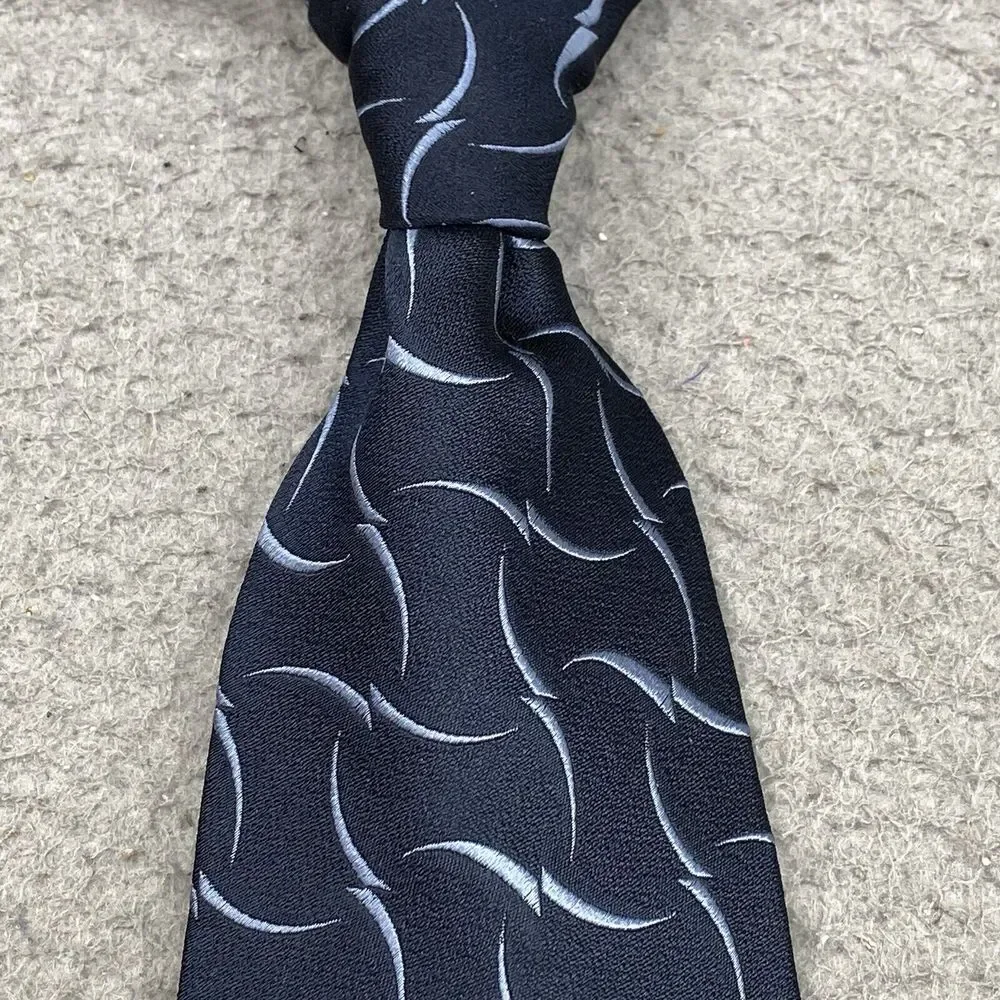Nordstrom XMI Silk Neck Tie Blue Abstract‎ Paisley Hand Sewn Made USA Corpcore